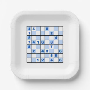 Sudoku Puzzles  Paper Plates