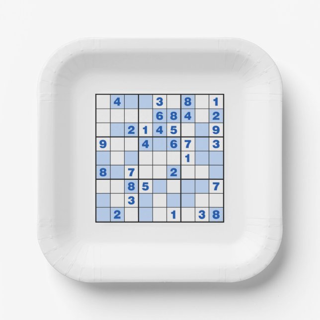  Sudoku Puzzles  Paper Plates (Front)