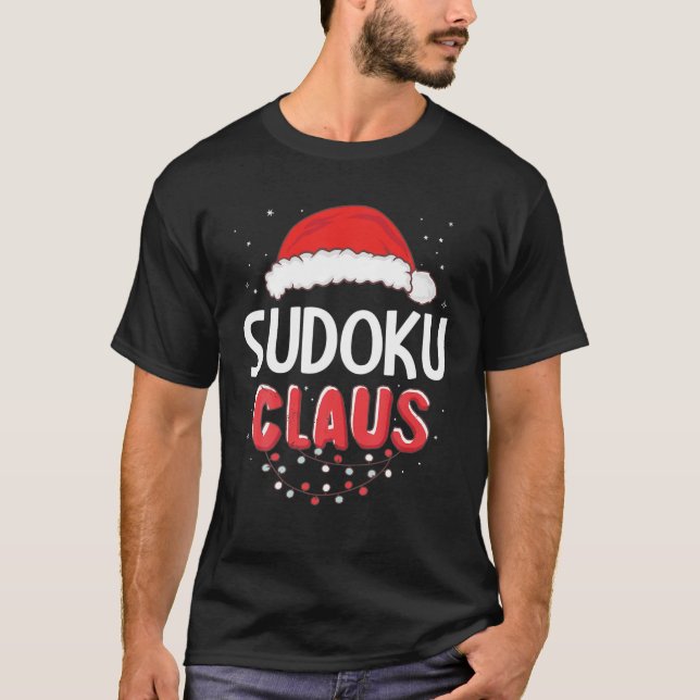 Sudoku Santa Claus Christmas Matching Costume T-Shirt (Front)
