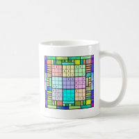 Sudoku Stained Glass Design Coffee Mug