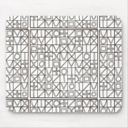 Sudoku Two-Black And White Modern Geometric Mouse Pad
