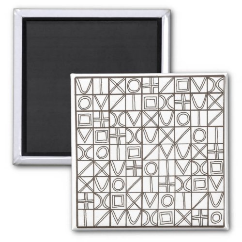 Sudoku Two_Black And White Modern Minimalist Magnet