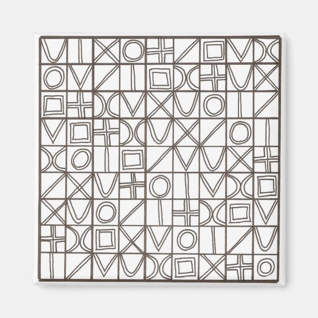Sudoku Two-Black And White Modern Minimalist Magnet (Front)