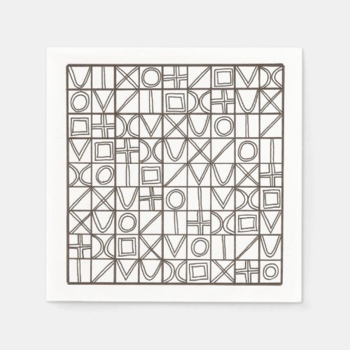 Sudoku Two-Black And White Modern Minimalist Napkins