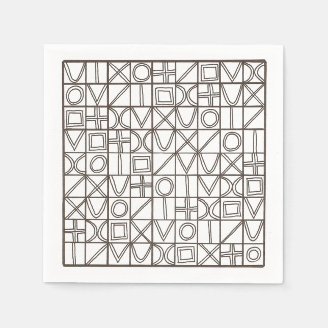 Sudoku Two-Black And White Modern Minimalist Napkins (Front)