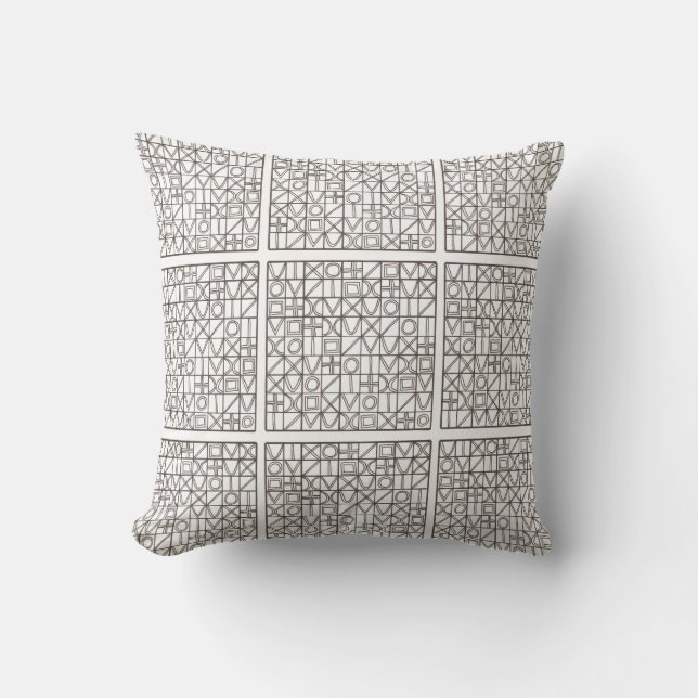 Sudoku Two-Black And White Modern Minimalist Throw Pillow (Front)
