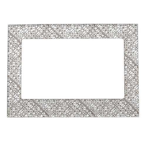 Sudoku Two_Chic Black and White Geometric Pattern Magnetic Frame