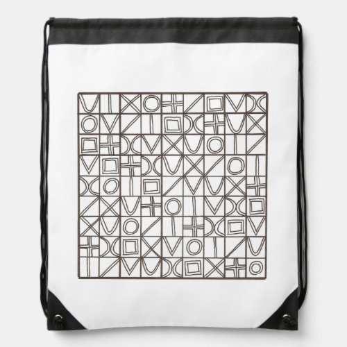 Sudoku Two-Modern Minimalist Geometric Drawstring Bag