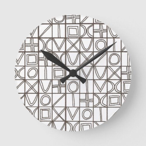Sudoku Two-Modern Minimalist Geometric Round Clock