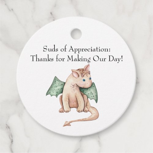 Suds of Appreciation Thanks for Making Our Day Favor Tags