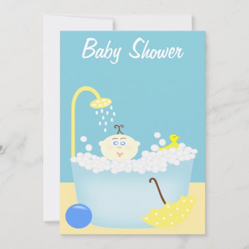 Sudsy Bathtub Baby Shower Invitation