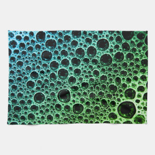 Sudsy soap bubble teal black cute kitchen towel