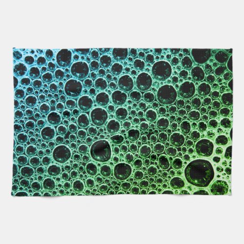 Sudsy soap bubble teal black cute kitchen towel