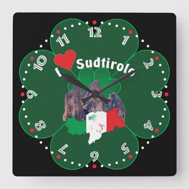 Südtirol – Alto Adige - Italien - Italia Uhr Square Wall Clock (Front)