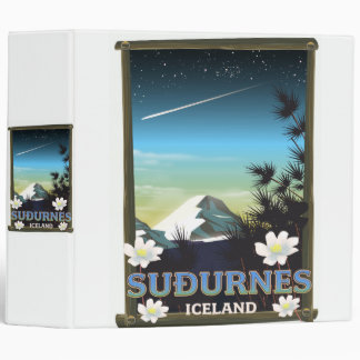 Suðurnes iceland travel poster 3 ring binder
