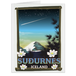 Suðurnes iceland travel poster cards