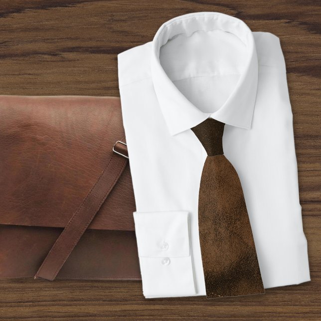 Suede Coat Look of Leather Neck Tie (Creator Uploaded)