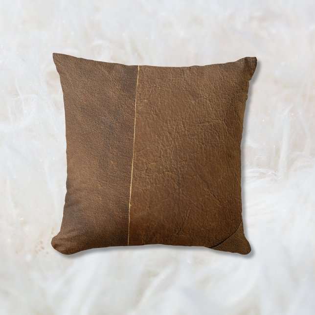 Suede Mix Faux Leather Throw Pillow (Creator Uploaded)