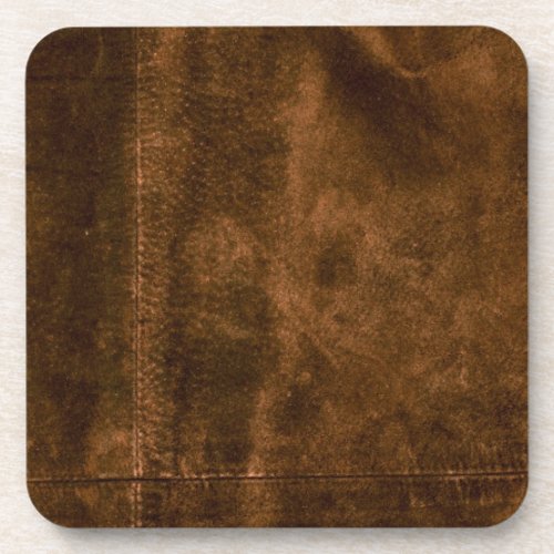 Suede Seam Look of Leather Drink Coaster