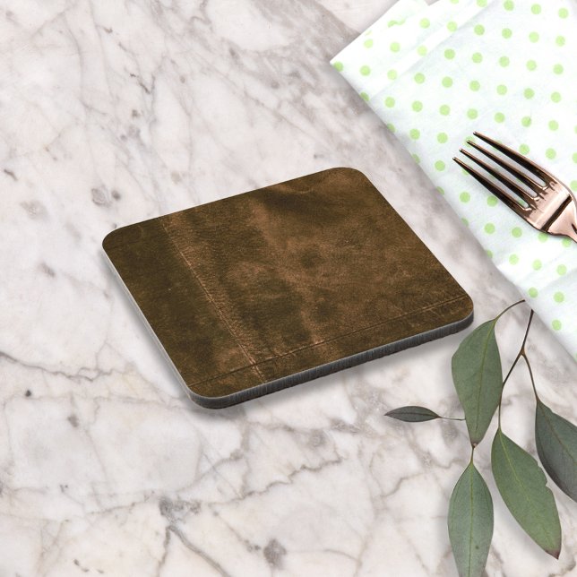 Suede Seam Look of Leather Drink Coaster (Creator Uploaded)