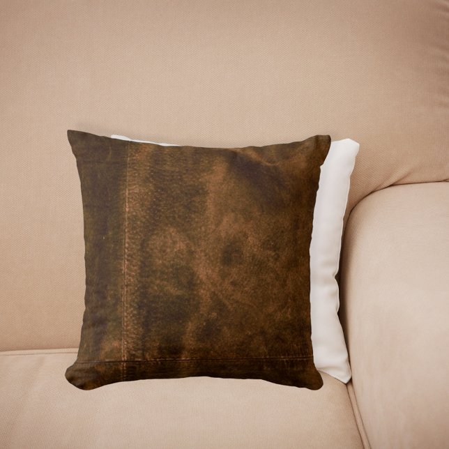 Suede Seam Look of Leather Throw Pillow (Creator Uploaded)