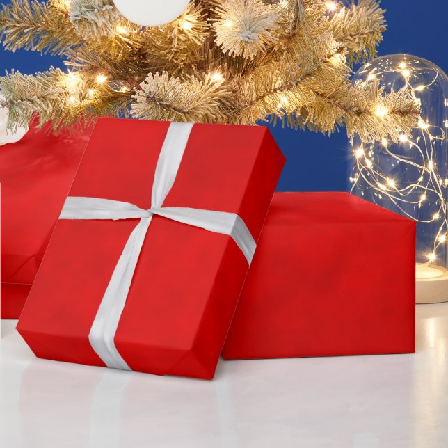 Suede velvet look red lush textured wrapping paper (Holidays)