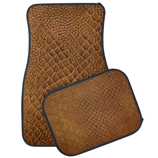 suede with beautiful patternpattern,snake,texture, car floor mat (Set)