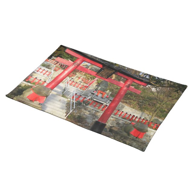 Suehiro Ogami Shrine (Fortune Frog Shrine) Cloth Placemat (On Table)