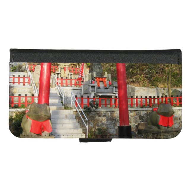 Suehiro Ogami Shrine (Fortune Frog Shrine) iPhone Wallet Case (Front (Horizontal))