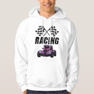 Suéter With Racing Hopucha Car Morning and Flags Hoodie