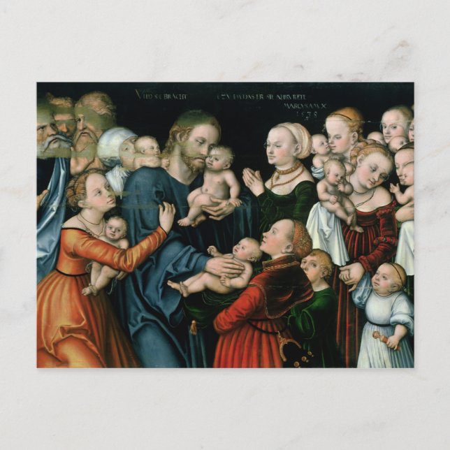 Suffer the Little Children to Come Unto Me, 1538 Postcard (Front)