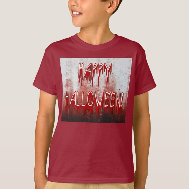 Suffering Happy Halloween Blood Stained Kids Tee (Front)