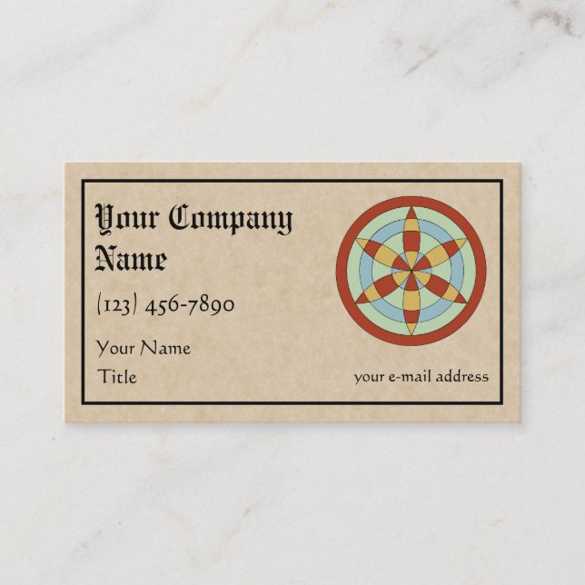 Suffolk Hexafoil (Daisy Wheel) Witch Mark Business Card (Front)