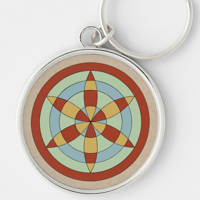 Suffolk Hexafoil (Daisy Wheel) Witch Mark Keychain (Front)