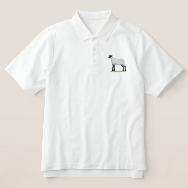 Suffolk Sheep Embroidered Polo Shirt (Design Front)