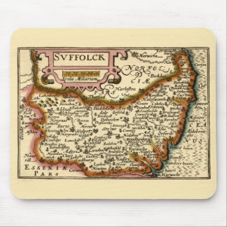 Suffolk (Suffolck) County England Antiquarian Map Mouse Pad