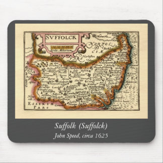 Suffolk (Suffolck) County England Antiquarian Map Mouse Pad