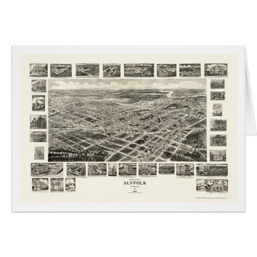 Suffolk, VA Panoramic Map - 1907 Cards (Front Horizontal)