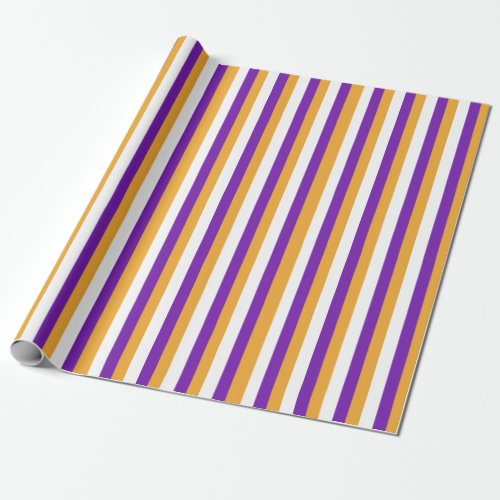 Suffrage Flag Gold White Purple Stripe Wrapping Paper