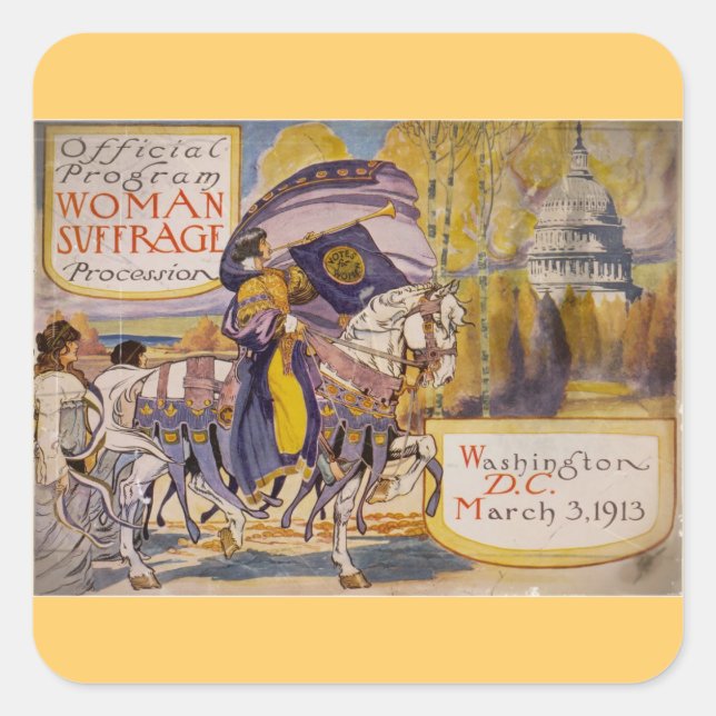 Suffrage Procession 1913 Square Sticker (Front)