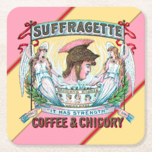 Suffragette Coffee & Chicory Square Paper Coaster