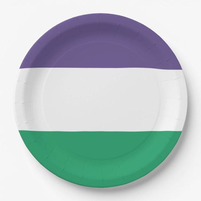 Suffragette Flag Paper Plates (Front)