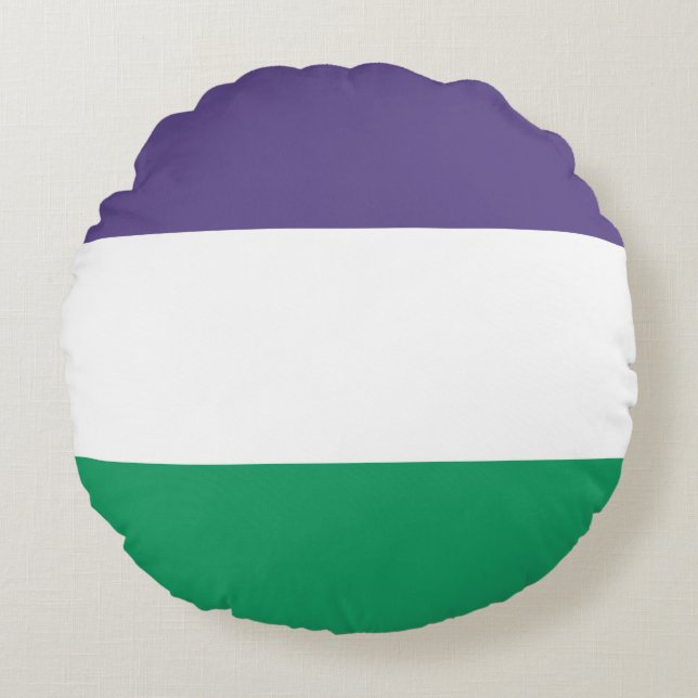 Suffragette Flag Round Pillow (Front)