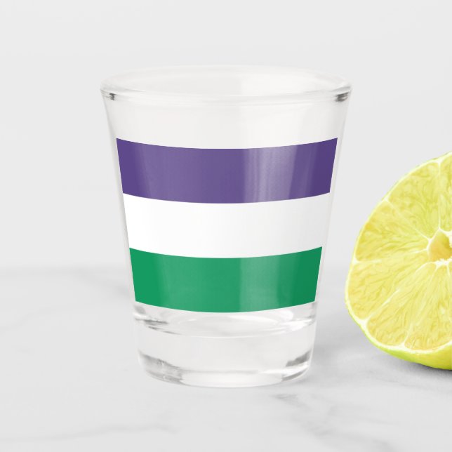 Suffragette Flag Shot Glass (Front)