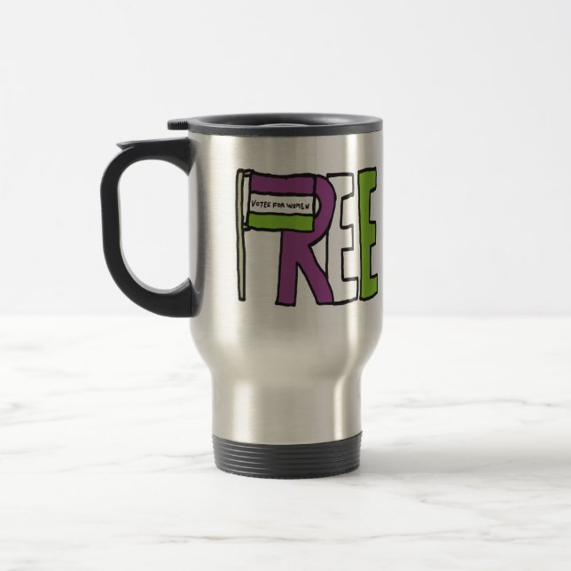 Suffragette Flag Travel Mug (Left)