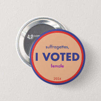 Suffragettes I Voted Button