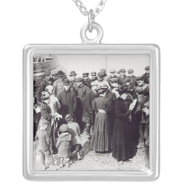 Suffragettes in Hastings, 1908 Silver Plated Necklace (Front)