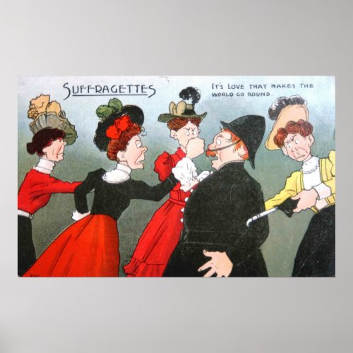 Suffragettes Political Cartoon Poster