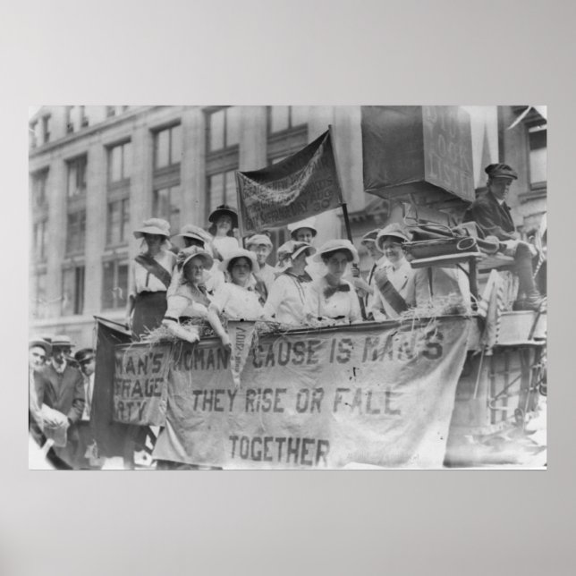 Suffragettes Riding a Float Poster (Front)