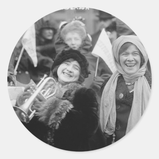 Suffragists Rose Sanderman and Elizabeth Freeman Classic Round Sticker (Front)